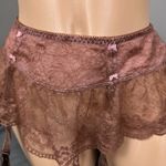Victoria's Secret Vinage Y2K Garter Belt Medium Brown Pink Bows Coquette Lace Photo 6