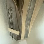 BLANK NYC Time Traveler Crop Racer Moto Jacket Vegan Leather XS Cream and Silver Photo 13