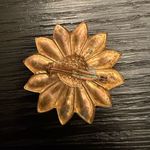 Vintage Sunflower Brooch Pin Cream Ivory Gold Flower Pin Costume Jewelry Photo 3