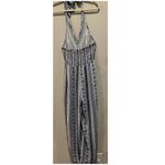 American Eagle Womens XS Halter Jumpsuit Blue White Striped Boho Casual Romper Photo 3