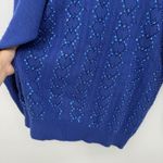 Tan Jay Vintage Blue Sequin Crewneck Sweater Acrylic Size Large Photo 4