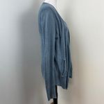 Inhabit Blue Linen Lightweight Double Layered Open Front Knit Cardigan Medium Photo 4