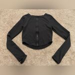 Free People Women’s  FP Movement Ribbed Back Zip Long Sleeve Crop Top Black Sz S Photo 3