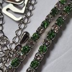 Silver with Green and Clear Crystal Rhinestone Bra Straps New Size undefined Photo 2