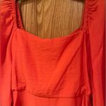 MELLODAY Orange Square Neckline A-Line Lined Mini Dress 3/4 Sleeves Size XS Photo 8