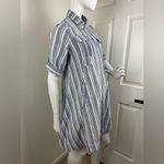 Dreamers Heroes & Blue/White/Taupe Stripe Linen Blend Shirt Dress Sz M. #239 Photo 5