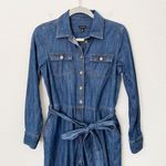 Talbots [] Blue Denim Moonlight Wash Utility Jumpsuit Long Sleeves Cotton Size XS Photo 3