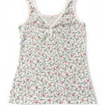 Faded Glory 90s Micro Floral Cotton V-Neck Cami Tank Top M/L-- Vintage Rosette Print Photo 0
