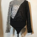 EXPRESS Women's Sequin Deep Thong Bodysuit Color Block Size Small -Original $148 Photo 8