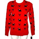 Karen Scott New Women's Scotty Dog Crewneck Sweater Ravishing Red Size Small Photo 1