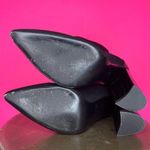 Charles David  Micro Black Suede Croc Embossed Leather Heeled Ankle Boot Sz 9.5 Photo 4