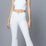 DL1961  Bridget Boot High Rise Instasculpt Crop Performance White Jeans Size 26 Photo 0