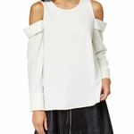 Kensie Womens White Cold Shoulder Long Sleeve Jewel Tunic Top Photo 5
