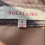 Solitaire Anthropologie Gray Floral Faux Suede Trench Coat Photo 5