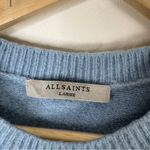 All Saints Lock Wool Blend Cowl Neck Sweater Blue Size Large Asymmetrical Photo 4