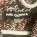 Karl Lagerfeld  pink and black tweed blazer Sz 4 with ruffle pockets Photo 1