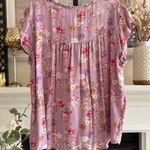 Buffalo David Bitton Feminine Fairy Crinkled Flowy Henley Oversized Soft Girl Pastel Purple Pink XL Photo 1