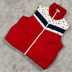 Wild Fable Red Multi Poppy Full Zip Puffer Nylon Vest Retro 90s Style Size XL Photo 0