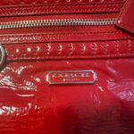 Coach Red Croc-Embossed Tote Bag Photo 13