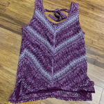White House | Black Market Purple Chevron Knit Tie Back Tank Top XS Side Slits Photo 0
