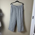 Old Navy Linen Drawstring Wide Leg Pants Trousers Striped Size Medium Petite Photo 1