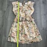 LC Lauren Conrad Lauren Conrad Dress Women's Size Medium Peach Floral Gold Cap Sleeve Photo 6