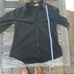 H&M Fitted Black Button-Down Women's Blouse Photo 3