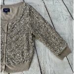 American Eagle Taupe Silver Sequin Cardigan Sweater Photo 5