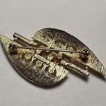 Vintage Coro Gold Tone Textured Brooch Pin Signed Photo 5