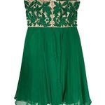 Sherri Hill Emerald green beaded flower, sweetheart, homecoming dress medium Photo 1