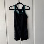 Charmo Athletic Romper Swimsuit Teal Trim Activewear Jumpsuit Medium UPF 50+ Black Photo 3