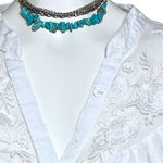 Faux Turquoise Silver Tone Chain Layered Choker Claire’s Necklace Boho 12 Photo 0