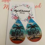 Handmade Beach Print Teardrop Earrings  Photo 0