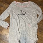 Serra  Pink and Gray Striped night gown size large Photo 0