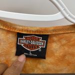 Harley Davidson tie dye orange cropped 3 quarter sleeve shirt Size L Photo 3