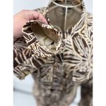 ANTHRACITE BROWN WHITE PRINT BUTTON FRONT LONG SLEEVE JACKET Women’s Size 8 Photo 4