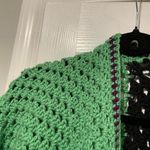 Handmade Crochet Granny Square One Size Cozy Cardigan Boho Chunky Knit Sweater Photo 3