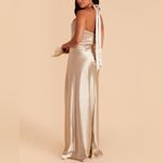 Birdy Grey  Monica Halter Satin Dress Neutral Champagne Photo 1