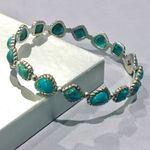 Silpada Turquoise Pools Sterling Silver Turquoise Bangle Bracelet B3218 NIB Photo 4