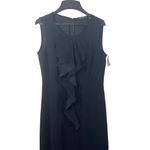 Tahari Black Sleeveless Ruffle Front A-line Classic Dress 8 NWT Photo 2