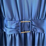 Ramy Brook  Clover Buckle Detail Fit & Flare Mini Dress Blue L Photo 3