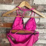 Lucky Brand  2 Piece Swimsuit Medium Pink Bikini Top & Hipster Bottom Embroidered Photo 4