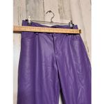 ZARA Purple Faux Leather High Rise Straight Leg Pants Women’s Size Small S Photo 6