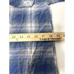 VTG Silk Exchange Blue Plaid Button Up V Neck Short Sleeve Silk Shirt Womens S Photo 6