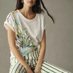 Pilcro  by Anthropologie The Jordyn Cotton-Slub Oversized Tee - Size - Large Photo 0