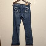 Charme Indigo Boot Cut Jeans Two Tone Raw Hem Distressed Embroidered Pockets 28 Blue Photo 8