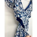 AQUA  Dress Womens Size XS Formal Gown Maxi Tiered Blue White Metallic‎ NWT Photo 9