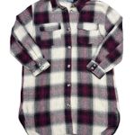 Plaid Long Sleeve Button Long Shirt Jacket Women's 3XL Plaid Shacket Wool Blend Tan Size undefined Photo 0