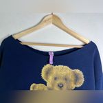 Urban Renewal Women’s Teddy Bear Graphic Sweatshirt Navy Blue Crewneck Size L Photo 6