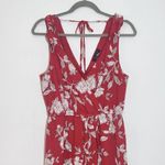 Red Floral Midi Romper Size Medium Trixxi Walk Through Midi Dress Photo 3